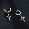 Star Hoop,14K Gold Star Earring, Polaris Dangle Hoop Earring, Stars Charm Earrings For Men Women Jewelry