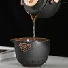 Ensembles de thé LUWU Ensemble de voyage à thé chinois TeaSet Théière portable en céramique Porcelaine Gaiwan Tasses de cérémonie
