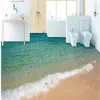 현대 바닥 회화 3D 해변 서핑 해변 바닥 그림 벽화 -3d PVC 벽지 자체 접착 바닥 벽지 -3D213E