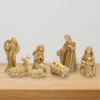 Estatuetas decorativas 10 peças, estátua da natividade de cristo, bebê jesus, manjedoura, artesanato em resina, miniaturas, ornamento religioso, presente de igreja, natal