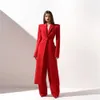 Highend Women Pants Set Office Lady Formal Slim Fit 2 -Piece Fashion Lapel One Button Long Coat Solid Color Custom Suits 231220