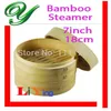 Whole-Bamboo Steamer Basket Set for Lid 7inch 18cm beige Rice Cooker Pasta fish Healthy cooking tools breakfast dishes co207i