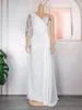 Ethnic Clothing MD 2023 Summer Sexy Dresses For Women African Turkey Wedding Party Gown Sequin One Sleeve Split Maxi Robe Ladies Africa