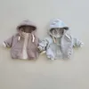 Koreaanse babykleding Hoodies meisjes jongens katoen sweatshirt kinderen capuchon jas met extra grote hoodie groothandel 231220