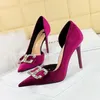 Robe chaussures Banquet talons hauts mince bouche peu profonde pointu strass bouton noeud papillon unique