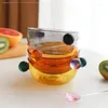 Bowls Double Ball Handle Colored Glass Fruit Salad Bowl Simple Soup Rice Can Heating High Temperature Resistant