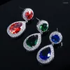 Dangle Earrings ThreeGraces Trendy Blue Cubic Zirconia Stone Drop For Women Wedding Bridal Party Costume Jewelry E1165