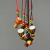 Pendant Necklaces 5pcs Mini Jambe Drummer Individuality Djembe Percussion Musical Instrument Necklace African Hand Drum Toy259K