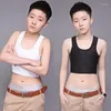 Women's Shapers Lesbian Wrapped Chest Vest Top Casual Breathable Buckle Short Breast Binder Tops S-2XL Tomboy Bra Intimates