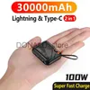 Banki zasilania telefonu komórkowego 30000MAH PD100W Portable Power Bank Odłączany USB do Cable typu C Dwukierunkowy Fast Charger Mini Powerbank na iPhone'a Xiaomi Samsung J231220