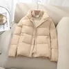 Casacos de Trench das Mulheres Inverno Solto Grosso Quente Forro de Algodão Parkas Mulheres Moda Casual Reto Zipper Up Khaki Branco Preto Senhoras Puffer