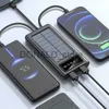 Banki zasilające telefon komórkowy 80000 mAh Solar Power Bank Zbudowany kable słoneczne 2 porty USB Zewnętrzna ładowarka Powerbank z LED LED dla Xiaomi iPhone J231220