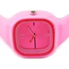 Orologi da polso Orologio da polso Moda Quarzo in silicone Sport Quadrato Uomo Donna Quadrante Jelly Cinturino semplice Leggero e confortevole