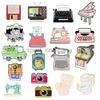 Cartoon Printer Enamel Brooch Rainbow Camera Love Sewing Machine Suitcase Toilet Cute Metal Badge Punk Lapel Pins Jewelry Gift