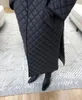 Женские тренчи ElfStyle Крупногабаритное стеганое пальто с открытой передней частью и драпированным воротником с боковыми разрезами - стильный контур На ватной/хлопковой подкладке