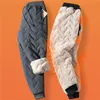 Zima męska luźna duża pluszowa grube, swobodne spodnie zagęszczone kaszmirowe bawełniane wiatroodporne 231220