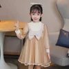 Vestidos de menina jovem menina de inverno veludo estilo casual vestido de princesa grossa de 3 a 12 anos de idade