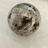 Decorative Figurines 5-6cm 1pc Natural Quartz Precious Crystals Ball Iron Pyrite Stone Sphere Round Healing Energy Home Decoration