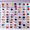 Pierścienie klastra 20pcs Stone Kamienne Oko Oko Opal Pink Crystal Agatate Aventuryna dla kobiet Pierścień Prezenta