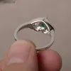 Pierścień Solitaire Nowa moda zielony cyrkon Pierścień serca luksus błyszczącego kryształowego kamiennego pierścienia cyrkonu dla kobiet Pierścionki zaręczynowe ślubne biżuterię 231220