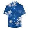 Men's Casual Shirts Summer Palm Trees Blouses Men Plant Print Hawaii Short-Sleeved Graphic Aesthetic Oversized Beach Shirt Gift