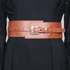 Riemen dames mode vintage pu lederen korset vrouwelijke cummerbund jas tailleband jurk afname brede riem j171