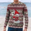 Herrtröjor tröjor Ny jultröja för män Santa Claus grafiska kläder överdimensionerade långärmad topp fashionabla män/kvinnor Universal Pullover T231220