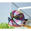 Ballon de basket-ball réfléchissant Sports Divertissement Taille 7 PU Extérieur Intérieur Holographique Lumineux Cadeau Jouet Coloré Jeu de rue 231220