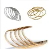 5st Lot rostfritt stål Bangle Armband 68mm Handring för modekvinnor Girls smycken Högkvalitativ silver Rose Gold 18K Gold269Q