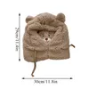 Berretti Orecchie da orso calde Cappello di peluche Con coulisse Regolare Sciarpa invernale spessa Cappuccio mascherato con maschera facciale Protezione per le orecchie con cappuccio