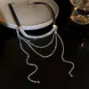 Sier zircon borla colar de couro 2023 novo colar corrente neckchain gargantilha acessórios para mulher