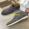 Walk Walk Chukka Boots Designer Loropinas Chaussures Loropinas Sheed Suede High Top LP Chaussures pour femmes avec une semelle plate en cuir décontracté Housse de botte courte pour les bottes masculines HBYR