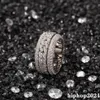 Bague en diamant rotatif pour hommes, bague Hip Hop à la mode, bijoux en or et argent, anneaux glacés, 256e
