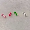 Boucles d'oreilles pour fille épicée d'été en acier titane de couleur fluorescente fraîche, pas besoin de choisir des accessoires de style doux pour dormir, fille