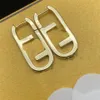 new fashion brand earring color Hoop diamond double F letter brass material personality Earrings women wedding party designer jewe285V