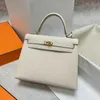 Akilyle Bolso de mano de diseñador de lujo Bolso cosido con hilo encerado hecho a mano Bolso de cuero con patrón de mano Bolso de cuero genuino Bolso cruzado de un solo hombro para mujer 25/28