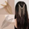 1PCS Elegante Kristall Lange Quaste Kette Haarnadel Haarspangen Für Frauen Haar Clip Haar Accessories279I