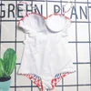 Maillot de bain imprimé géométrique femme une pièce maillot de bain avec coussin de poitrine lettre dos nu ensemble de Bikini