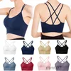 LUU Sport Débardeur Soutien-Gorge Antichoc Bretelles Croisées Soutien-Gorge Tenue De Yoga Course Gym Gratuit Élargir Ourlet Push Up Entraînement Fitness Maillot De Corps Femmes Crop Tops Brassiere