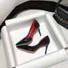 Robe chaussures discothèque vide latéral bout pointu stiletto rouge mode sexy femmes peu profondes talons hauts bas bureau