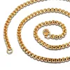Ожерелья с подвесками, мужское ожерелье с квадратной жемчужной цепочкой, позолоченное, золотистое, черное, из нержавеющей стали, одно универсальное ювелирное изделие PSL162