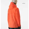 メンズデザイナーアクティブウェアアークテイズフーディージャケットコート女性用防水耐摩耗性オレンジ色のフード付き屋外スプリンタージャケット用