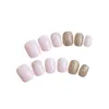 False Nails Woman Fake Nail With Glitters Gold And Pink Christmas Full Cover Artificial For Women Girl Party Activity