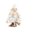 Mini arbre LED floqué en PVC, décorations de noël, fausse plante verte artificielle, ornement de bureau, décor de fête à domicile