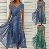 Freizeitkleider Damenkleid Temperament Mutter der Braut Kurzarm Sommerkleid mit V-Ausschnitt Abendparty Outfits formeller Anlass Fee