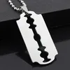 Titanium Steel Fashion Razor Blades Pendant Halsband Punk Rock Men smycken Cool Shaver Necklace For Party Gift307Q