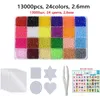 Puzzles 3D 2472 couleurs coffret hama perles jouet 265mm perler éducatif enfants puzzles jouets de bricolage fusible feuilles de panneau perforé papier à repasser 231219