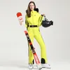 Winter Winter Women Jumpsuit Ski Suit thermisch dikke waterdichte winddichte buitensportkleding voor Snowboard Mountain 231220