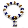 Bedelarmbanden handgemaakte Grieks Sorority Society Sigma Gamma Rho Letter Pendant Rhinestone Bead Pearl -armband