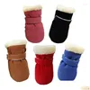 Dog Apparel Winter Warm Shoes For Small Dogs Cats Fleece Non-Slip Snow Boots Puppy Outdoor Thicken Chihuahua Yorkies Pet Supplies Drop Dhsxt